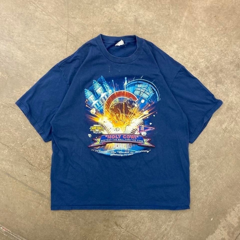 Vintage Chicago Cubs MLB Lee Sport Holy Cow 2000s T-Shirt Size XXL